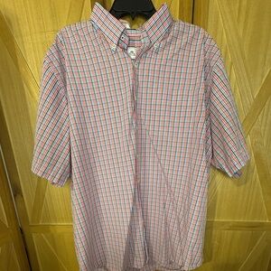 Peter Millar Red and Blue Plaid Casual Shirt